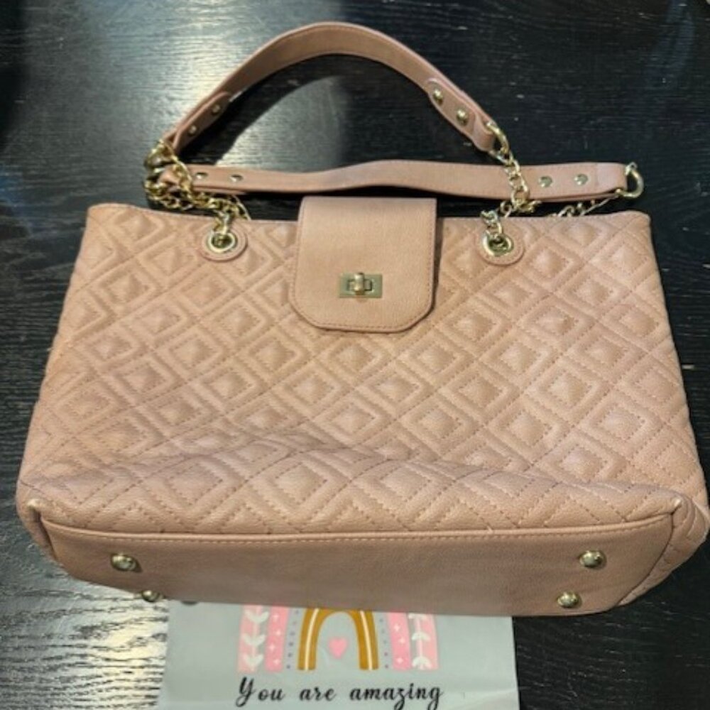 Blush Quilted Satchel w/ Chain Detail | Supporting Mental Health Scholarships